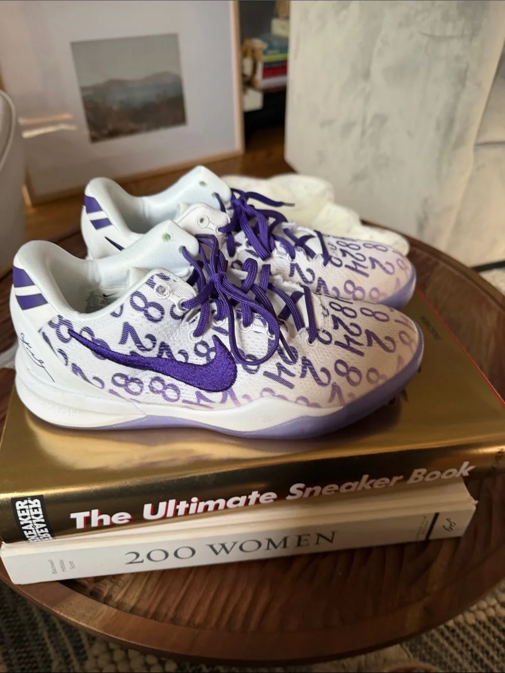 Nike Kobe kids sneakers with 8 and 24 numbers all over